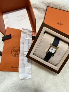 HERMES Hウォッチ 替えベルト付きエルメスエイチウォッチブラックホワイトのサムネイル