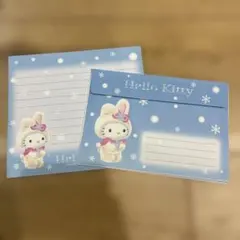 ㊹平成レトロ 雪うさぎ ハローキティ ミニレターセット