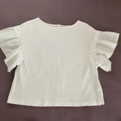 GU フリル半袖 Tシャツ ホワイト