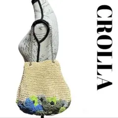 CROLLA クローラ　カゴバッグ　花　鞄　ブルー　夏　サマー　フラワーのサムネイル