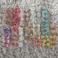 ハンドメイド　クラフト　リボンと装飾品のパーツセット