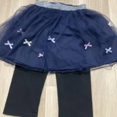 チュチュスカートとレギンスセット 130cm ネイビー　スカッツ