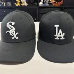 New Era 59FIFTY 9FORTYブラックキャップ 2個セット