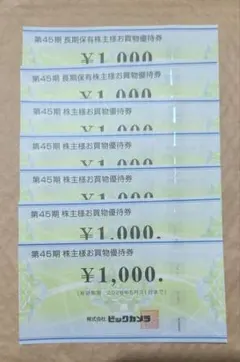 ビックカメラ 株主優待券 7000円分