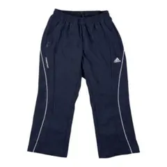 Adidas7分丈クロップドトラックパンツブラック ロゴ刺繍 スポーツカジュアル