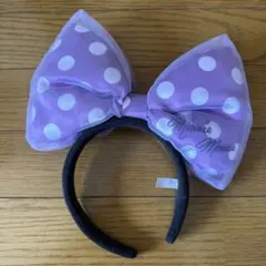 ミニーマウス 紫色 水玉 カチューシャ
