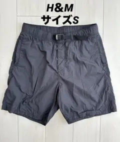 H＆Mメンズ ナイロン 速乾ハーフパンツ ショートパンツ S ブラック