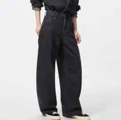 ユニクロ UNIQLO バギーカーブジーンズ WOMEN 23 ダークグレー