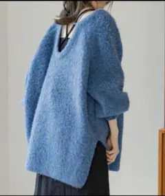 Kastane メランジVあきニットプルオーバー