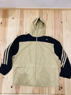 adidas フード付きマウンテンパーカー L ベージュ/ブラック　アウター
