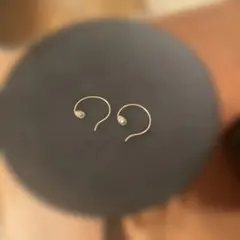 【agete 】アガット K10 フックピアス グレーダイヤモンド チャーム対応