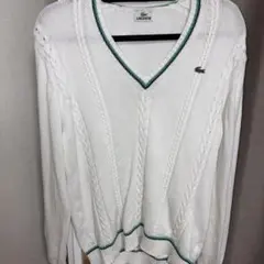 LACOSTE ホワイト Vネック ニット セーター サイズ4