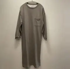 無印良品　グレー ロングワンピース 長袖 ポケット付き　S〜M