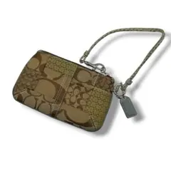 coach signature patchwork mini pouch