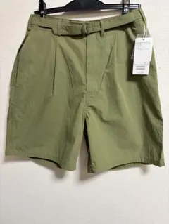 ビームスプラスオリーブグリーン ショートパンツ ベルト付き