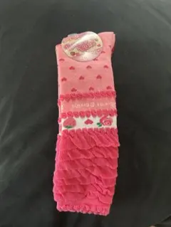 いちご柄とハート柄のキッズ靴下　2足組　20-24センチ