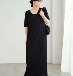 plage リブハーフスリーブワンピース　36 ブラック