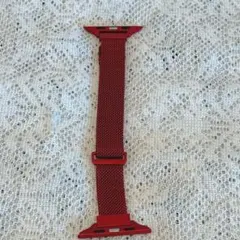 アップルウォッチ バンド 赤42mm 44mm 防水　メッシュ シンプル