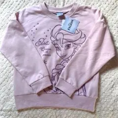 新品★キラキラ　アナと雪の女王　トレーナー　120 エルサ　ピンク　長袖　女の子