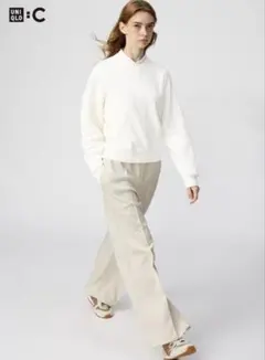 ユニクロUNIQLO スウェットストレートパンツ　S ナチュラル　新品未使用品