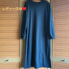 膝丈●Mサイズ 長袖カットソーワンピース　レディース
