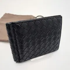 BOTTEGAVENETA イントレチャート マネークリップ 札入れ ネイビーのサムネイル