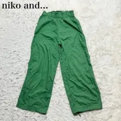 niko and... グリーン ワイドパンツ F ニコアンド　ウエストゴム