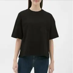 【美品】GU ヘビーウェイトTシャツ 黒　Mサイズ