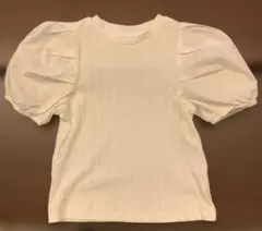 美品　ホワイト　パフスリーブ Tシャツ120 GU
