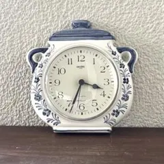 ドイツ ヴィンテージ 陶器製 掛時計 カントリー 花柄　キッチンウォールクロックのサムネイル