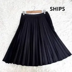 SHIPS シップス プリーツフレアスカート ブラックのサムネイル