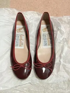 ファルファーレ　バレエシューズ　エナメル　ワイン　36 23cm