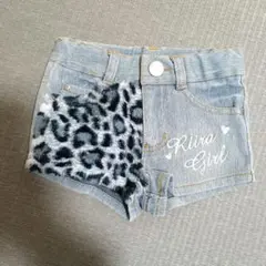 デニム ショートパンツ 80 ヒョウ柄