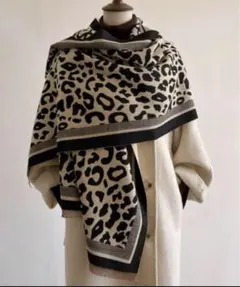 ヒョウ柄 マフラー ストール 大判 ブランケットにも