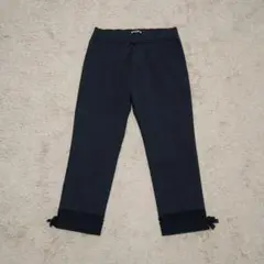 INGEBORG インゲボルグ ストレッチパンツ ブラック ピコフリル カメリア