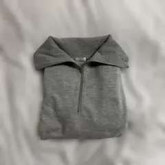グレー ハーフジップ トレーナー M