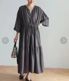 URBAN RESEARCH DOORS ティアードギャザーワンピース