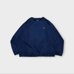 90s POLO GOLF ナイロンプルオーバー 刺繍ロゴ 紺 XL