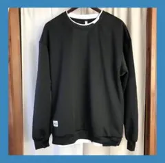 Tシャツ メンズ 長袖 スウェット 秋 冬 服 無地 3XL ブラック