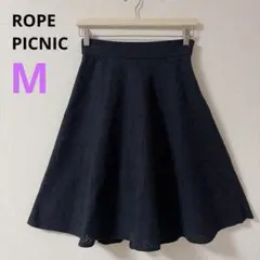 【ロペピクニック】ROPE PICNIC フレアスカート　レース　ネイビー 38のサムネイル