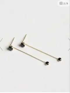 ◆cui-cui◆カラーストーン チャーム ピアス | K10YG［サファイア］のサムネイル