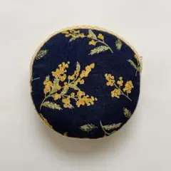 ハンドメイド　ミモザ　まるポーチ