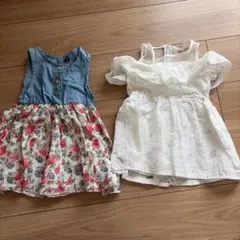 ♥️美品♥️花柄ワンピー白レースワンピース