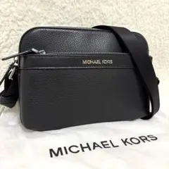 美品 マイケルコース レザー カメラバッグ ショルダーバッグ シボ革 ブラック