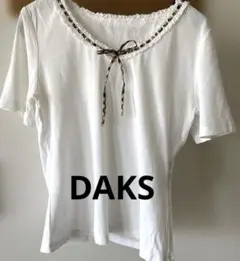 値下げ　DAKS ホワイト Tシャツ レース付き 訳ありのサムネイル