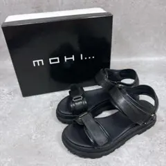 【極美品・人気商品】MOHI モヒ ベルクロ レザー サンダル 23㎝ 黒のサムネイル
