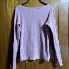 UNIQLO リブ編み長袖トップス M ピンク