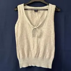 GAP 薄手リボン小さいサイズ重ね着チョッキグレー ノースリーブセーターコットンのサムネイル