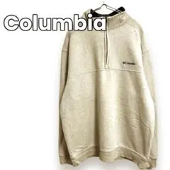 コロンビア 268/US古着 刺繍ロゴ スウェット ハーフジップ M