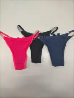 Ｔバック ３色セット　ピンク・黒・ネイビー